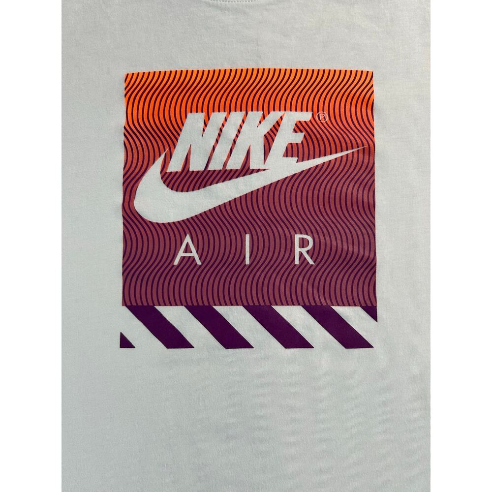 Nike Air Graphic T-Shirt MENS S White Purple Orange Logo Tee Casual Streetwear - Picture 3 of 8